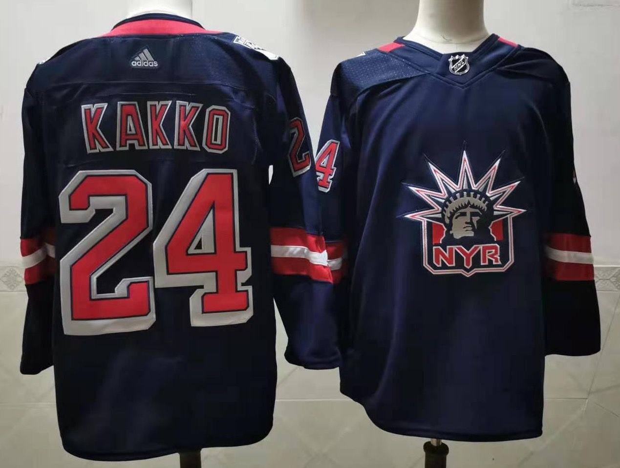 Men New York Rangers 24 Kakko Navy Authentic Stitched 2020 Adidias NHL Jersey